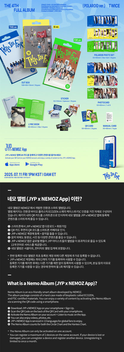 TWICE - THIS IS FOR [POLAROID ver.] album contents and details