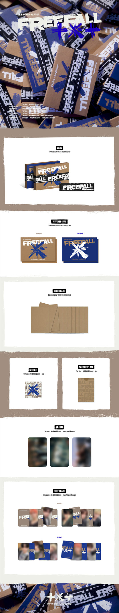 TXT - THE NAME CHAPTER: FREEFALL [Weverse Albums ver.] album contents and details