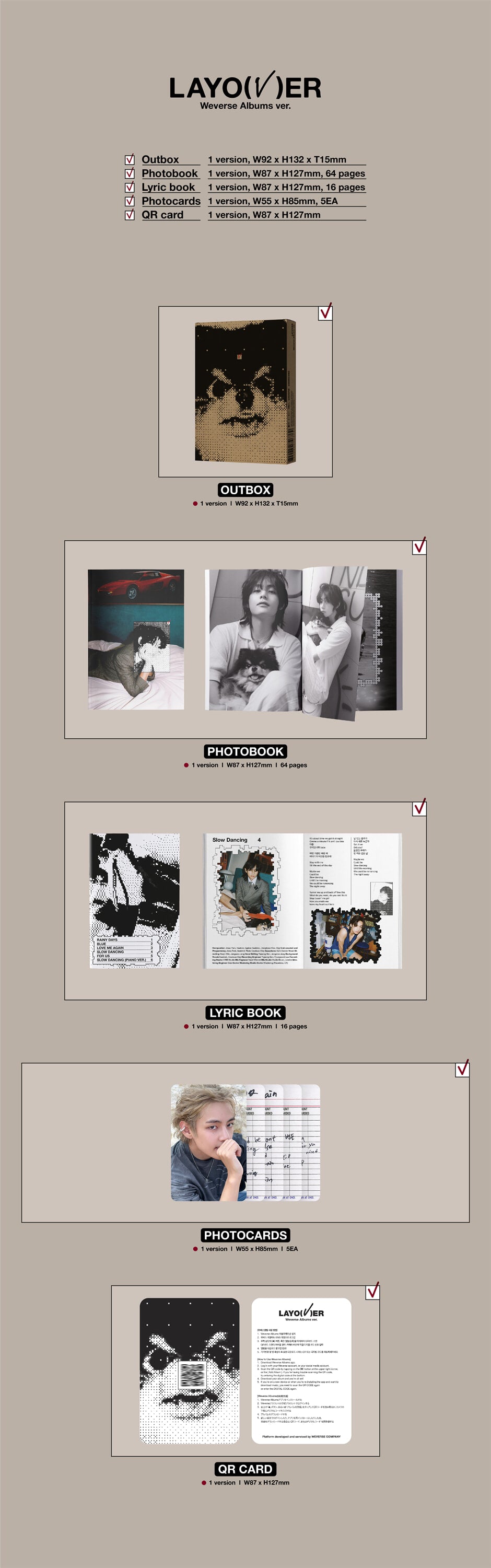 V -  Layover [Weverse Albums ver.] album contents and details