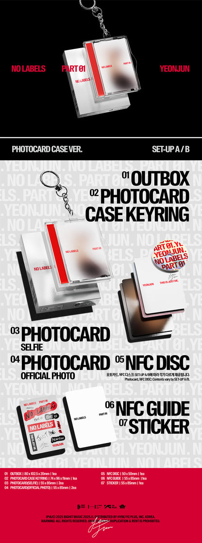 YEONJUN - NO LABELS: PART 01 [Photocard Case Ver.] album contents and details