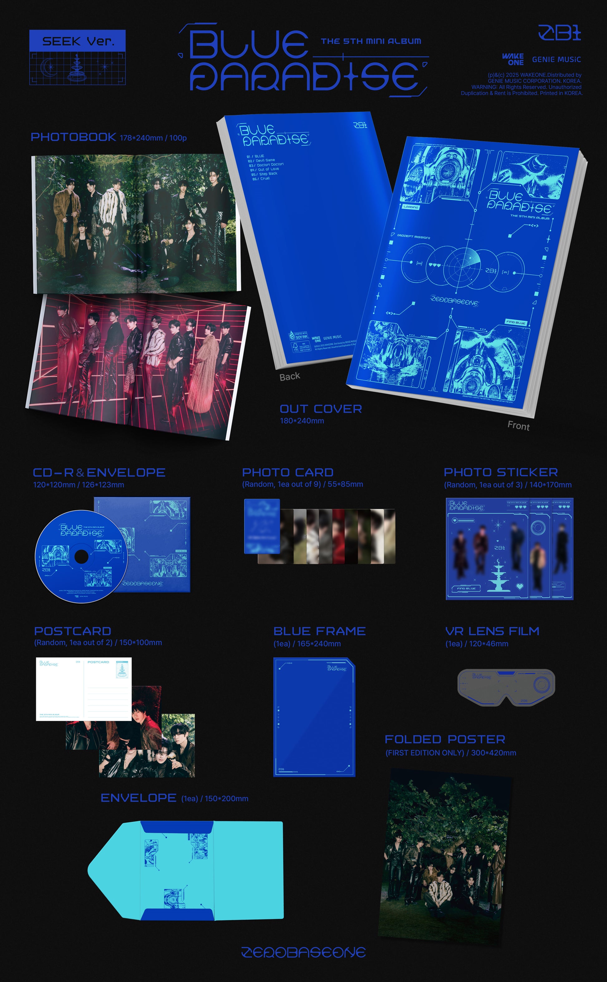 ZEROBASEONE - BLUE PARADISE album contents and details