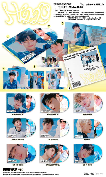 ZEROBASEONE - You had me at HELLO [DIGIPACK ver.] album contents and details
