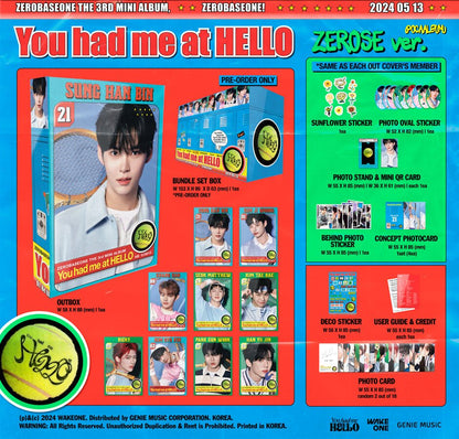 ZEROBASEONE - You had me at HELLO [ZEROSE ver.][POCAALBUM] album contents and details
